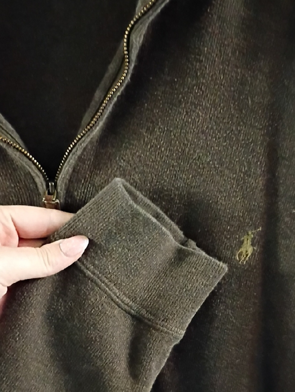 Polo by Ralph Lauren Brown Quarter-Zip Pullover Sweater - Picture 3 of 5